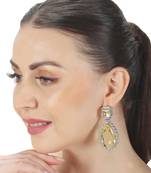 Sun kissed yellow doublet kundan dangler earrings