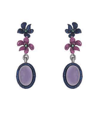Wine kundan dangler earrings 2