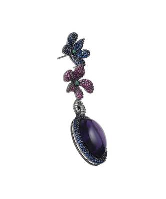 Wine kundan dangler earrings 3