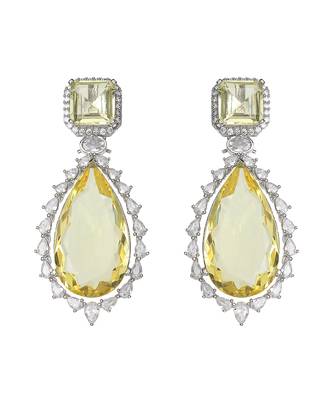 Sun kissed yellow doublet kundan dangler earrings 3