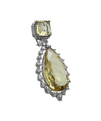 Sun kissed yellow doublet kundan dangler earrings 4