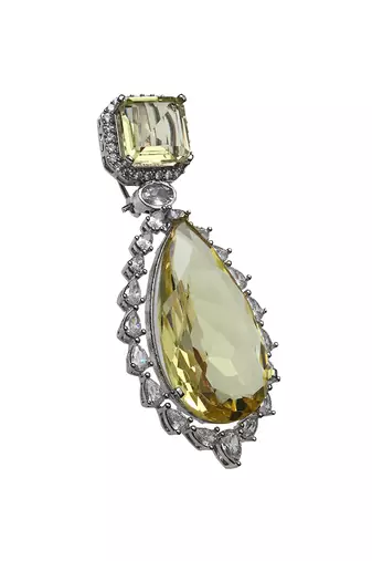 Sun kissed yellow doublet kundan dangler earrings
