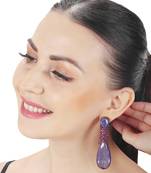 Indigo doublet kundan dangler earrings