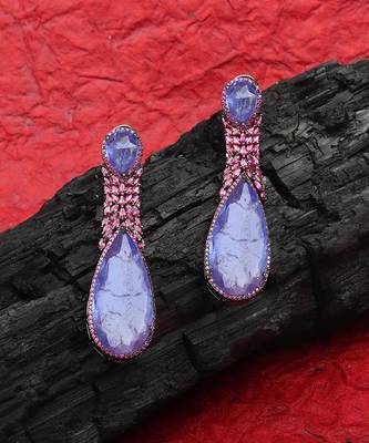 Indigo doublet kundan dangler earrings 2