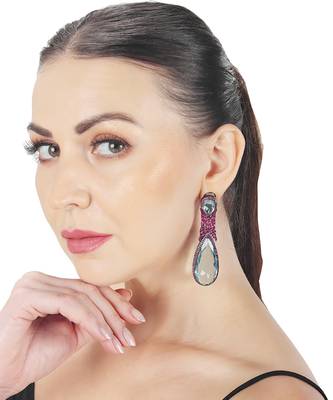 Aquamarine doublet kundan dangler earrings 1