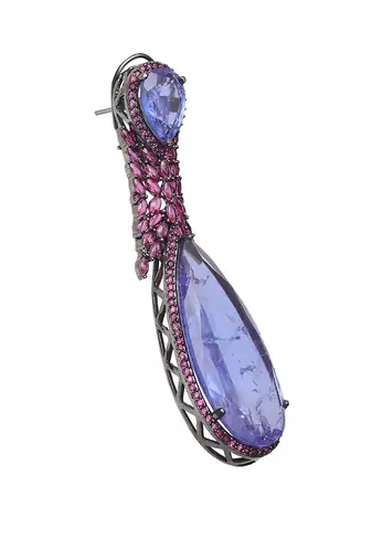 Indigo doublet kundan dangler earrings
