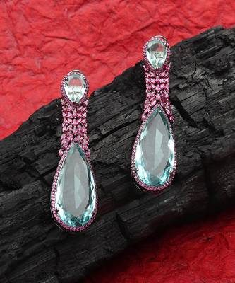 Aquamarine doublet kundan dangler earrings 2