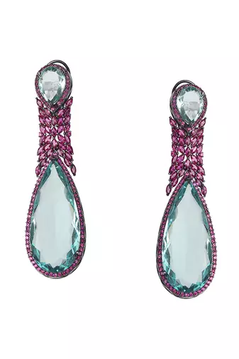 Aquamarine doublet kundan dangler earrings