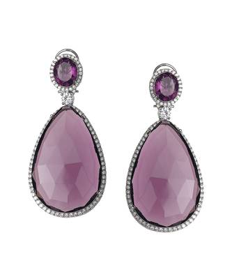 Wine kundan dangler earrings 3