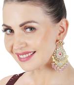Blush pink kundan danglers earrings