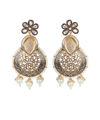 Blue kundan & meenakari chaandbaali earrings 4