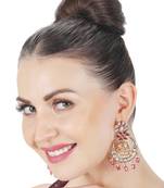 Red kundan chaandbaali earrings