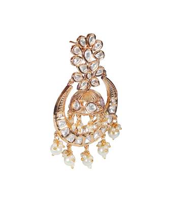 White kundan chaandbaali earrings 5
