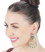 Green kundan chaandbaali earrings