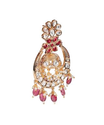 Red kundan chaandbaali earrings 5