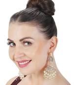 White kundan dangler earrings