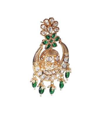 Green kundan chaandbaali earrings 5