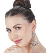 Purple kundan dangler earrings