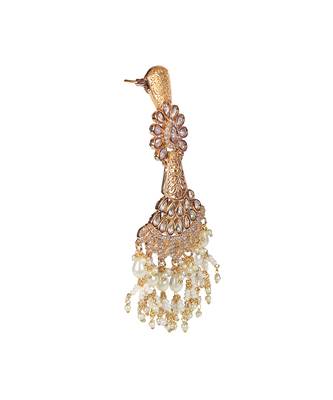 White kundan dangler earrings 5