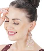 Pink kundan dangler earrings