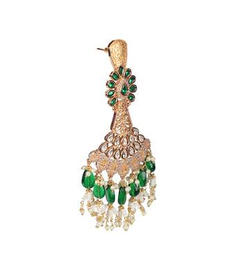 Green kundan dangler earrings 5