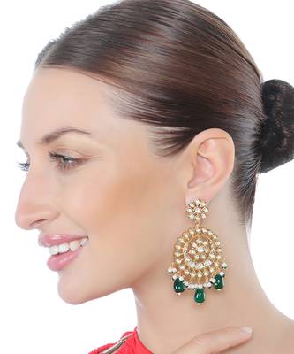 Green kundan chaandbaali earrings 2