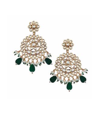Green kundan chaandbaali earrings 3