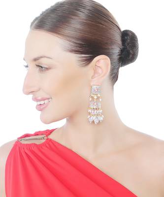 Grey and pink meenakari kundan jhumkas 1