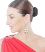 Grey and pink meenakari kundan jhumkas