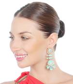 Turquoise kundan dangler earrings