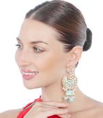 Mint & pink kundan dangler earrings