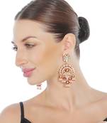Red kundan chaandbaali earrings