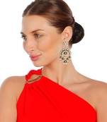 Green kundan chaandbaali earrings