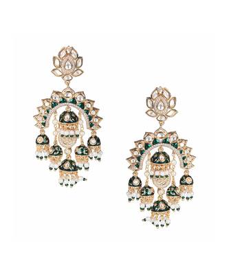 Green kundan chaandbaali earrings 2