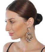 Blue kundan chaandbaali earrings