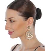 White kundan chaandbaali earrings