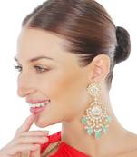 Mint kundan dangler earrings