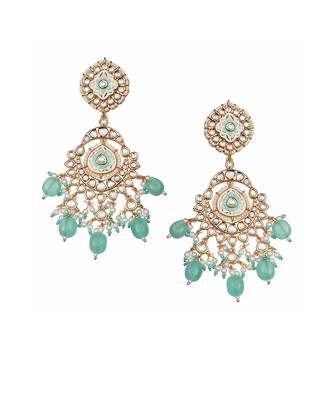 Mint kundan dangler earrings 3