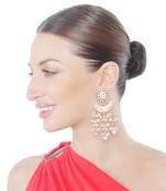 Pink kundan chaandbaali earrings