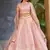 pink thread embroidered georgette wedding lehenga set choli with dupatta