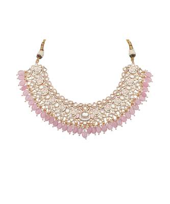 Blush pink meenakari kundan choker set 3