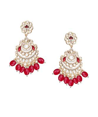Vibrant red meenakari kundan choker set 4