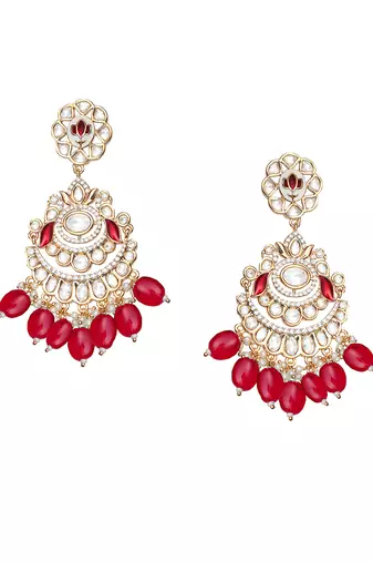Vibrant red meenakari kundan choker set