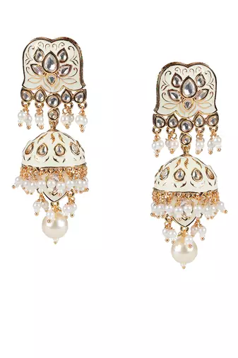 White meenakari kundan choker set