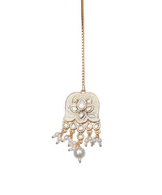 White meenakari kundan choker set 5