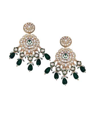 Emerald green bridal meenakari kundan choker set 4