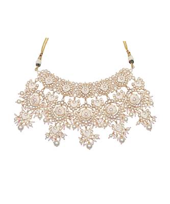 Ivory bridal meenakari kundan choker set 3