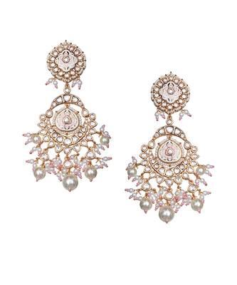 Ivory bridal meenakari kundan choker set 4