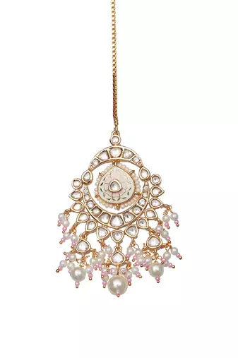 Ivory bridal meenakari kundan choker set