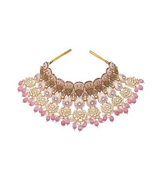Pink kundan choker set 3